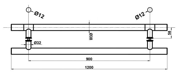 HDL633/Ручка офісна/1200-900-32/мат. нерж.
