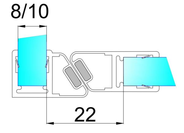 PS56M/8мм-2.5/магнит белый/прозрачный силикон