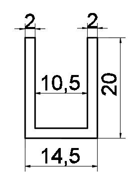 P01/10mm/глянец . Профиль алюминиевый.