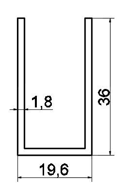 П40/Швеллер 20*36 мм/анод
