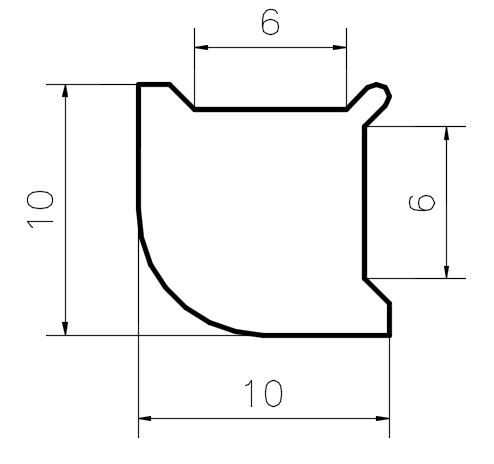 PS108/10mm/Полікорбонатовий ущільнювач кутовий