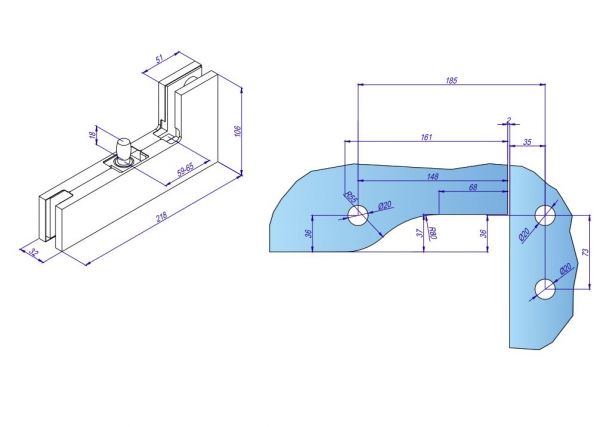 HDL140/Фитинг угловой с осью/анод